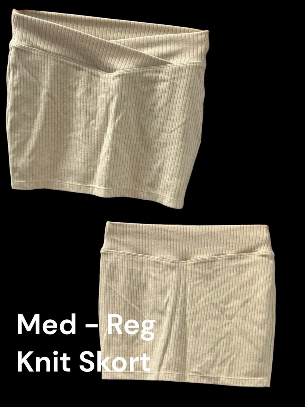 HALARA Ribbed Knit Skort in Cream